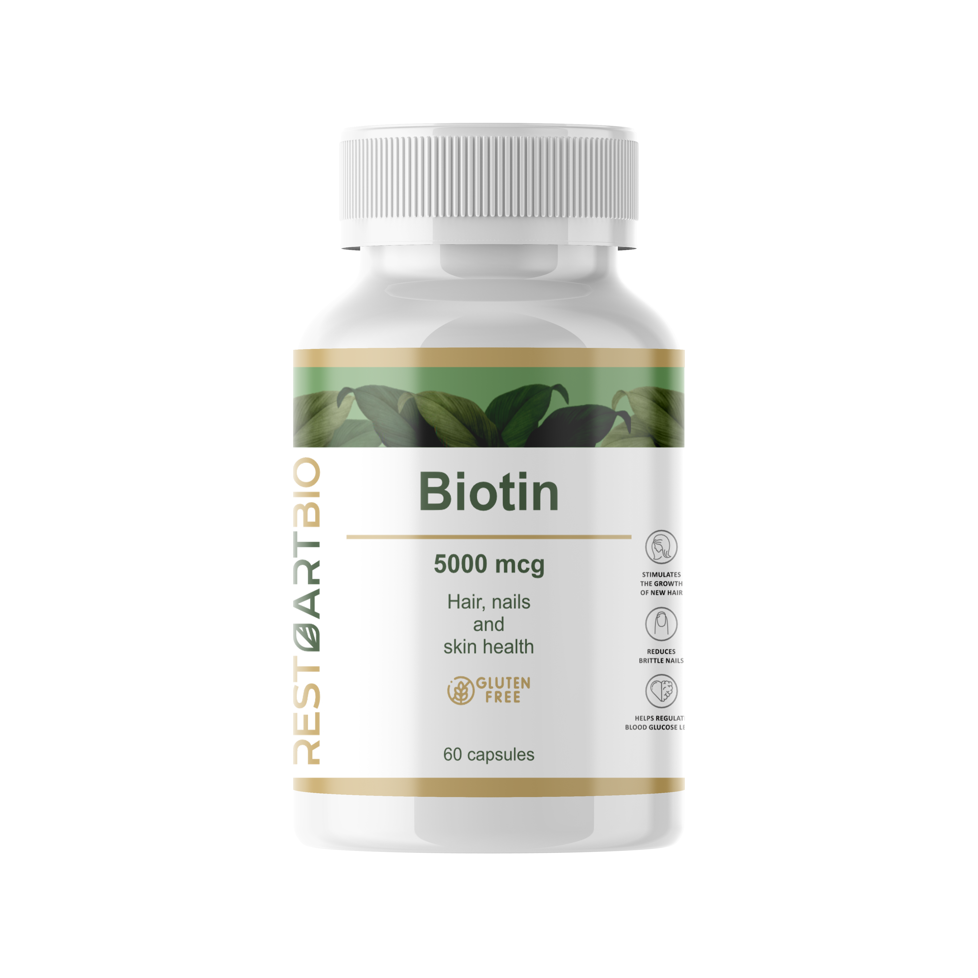 Биотин 5000 мкг RestartBio Biotin, 60 капсул